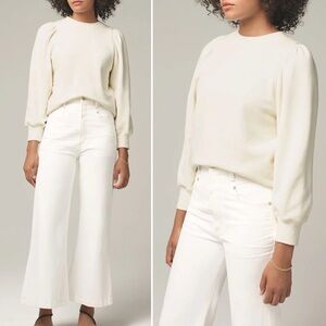 Citizens of Humanity White Women's Sweatshirt Classic Casual Designer Luxury